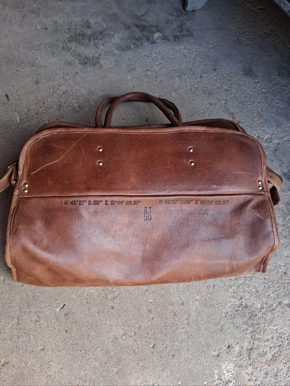 Brown Leather A.S.98 Tote Bag, Unisex